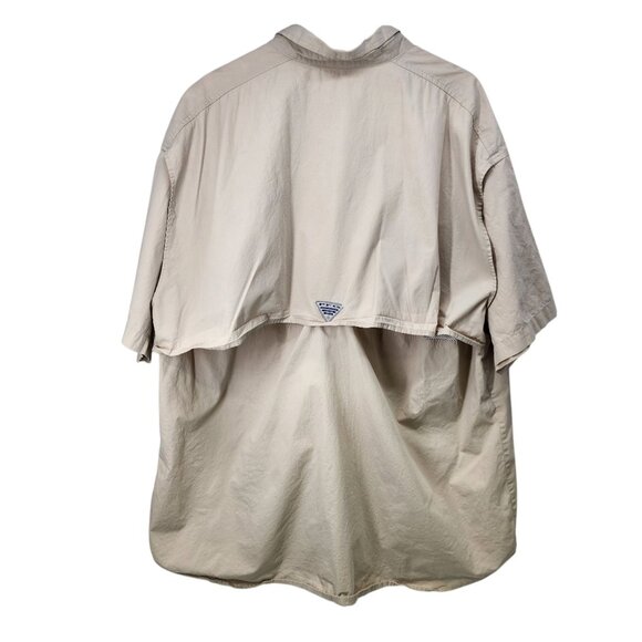 Columbia PFG Mens Fishing Shirt Size 2XT 100%‎ Cotton Beige - Picture 5 of 9